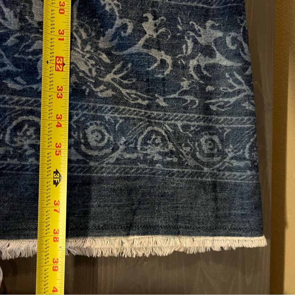 Soft Surroundings Button Down Raw Hem Denim Midi … - image 8